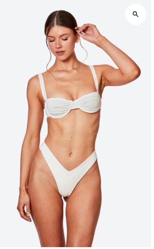 Dolce Leone Small The Sydney Bottoms Bikini Ivory Tie Back Swimsuit Swimwear